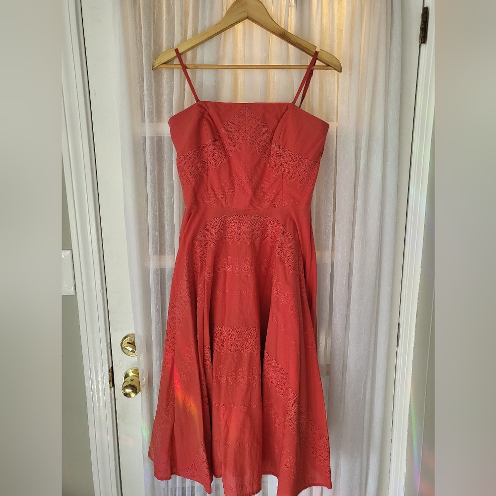 Women’s White House Black Market Coral Red Dress Size 8